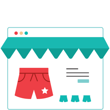Illustration einer Shorts, die im Online-Store angeboten wird